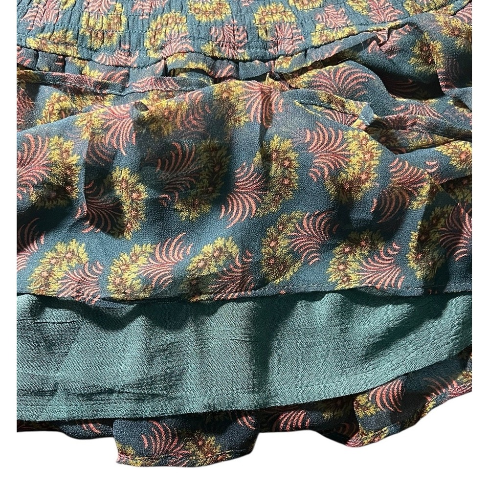 Allison New York Smoked Green Pink Floral Pull On Mini Skirt Sz Small - Picture 7 of 11